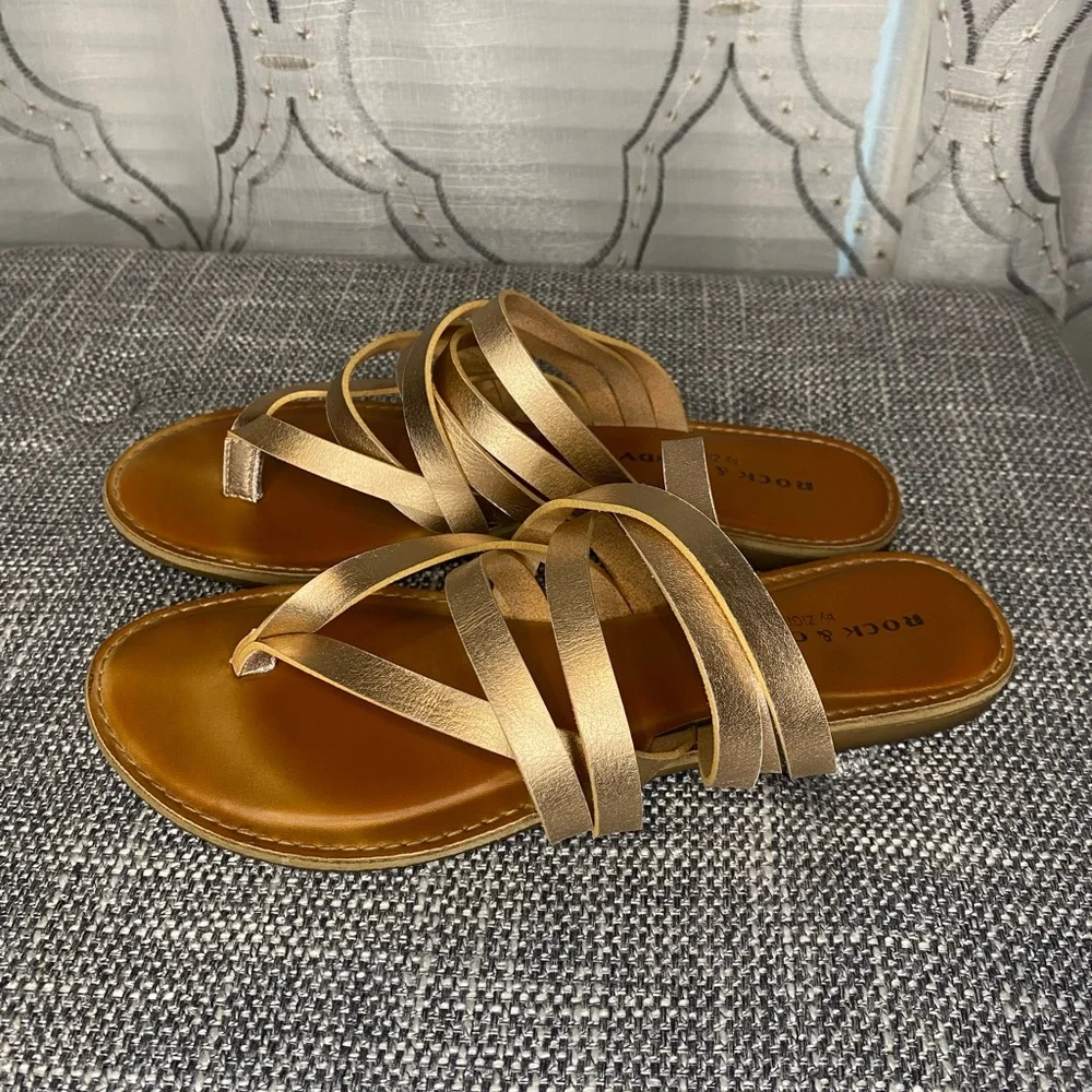 Rock & Candy Rose Gold Sandals - Picture 2 of 5